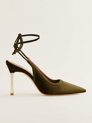 Paris Heeled Pump - Pickle Satin