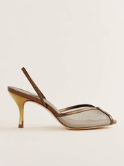 Paula Heeled Sandal - Bronze Mesh