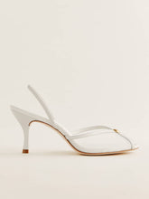 Paula Heeled Sandal - White Mesh