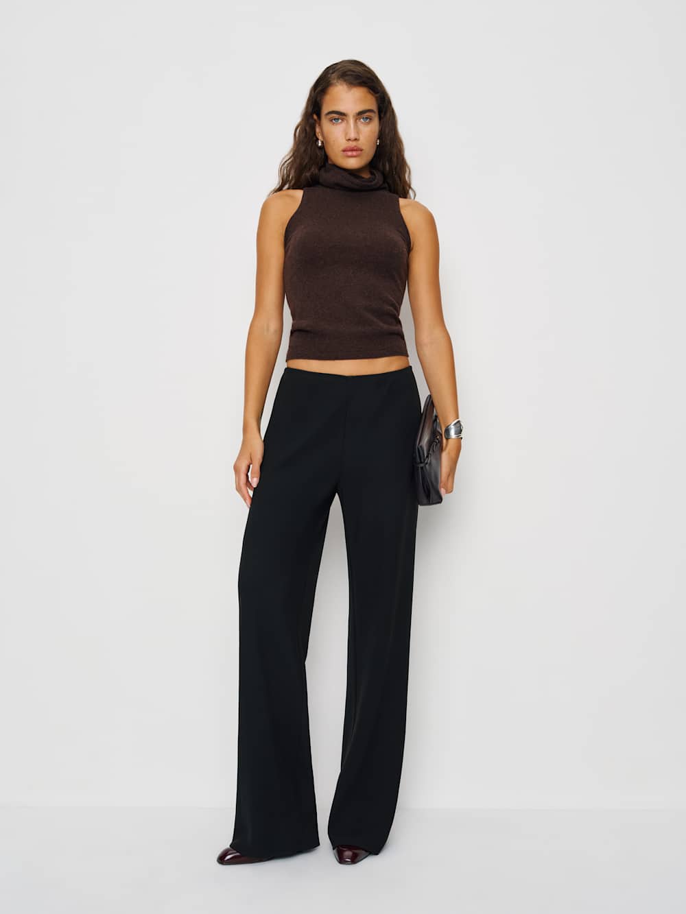 Gale Mid Rise Bias Pant - Black