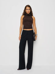 Gale Mid Rise Bias Pant - Black