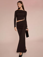 Emi Knit Two Piece - Black Currant