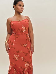 Aiko Dress Es - Coral Bloom
