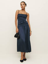Zeya Satin Dress - Midnight Crinkle