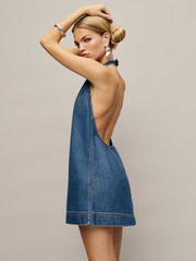Avielle Lived-in Denim Mini Dress - Biscay