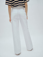 Diego Mid Rise Baggy Utility Jeans - Optic White