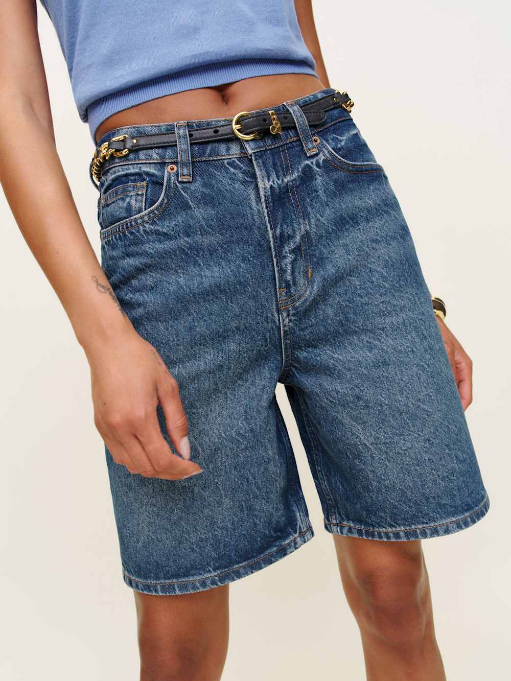 Hale High Rise 8” Jean Shorts - Lanier