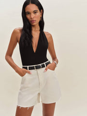 Saige High Rise 4” Jean Shorts - Fior Di Latte