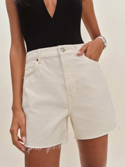 Saige High Rise 4” Jean Shorts - Fior Di Latte
