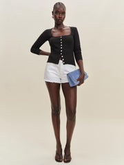 Sutton Low Rise 2.5” Slouchy Jean Shorts - Optic White