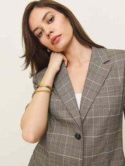 Wren Blazer - Brown Plaid