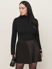 Brandy Satin Skirt Es - Mole