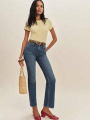 Valeria Super Stretch Mid Rise Ankle Flare Jeans - Willamette