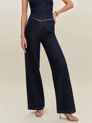 Arana Stretch Low Rise Trouser Wide Leg Jeans - Seneca