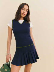 Blair Cotton Sweater Dress - Navy Grass