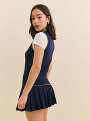 Blair Cotton Sweater Dress - Navy Grass