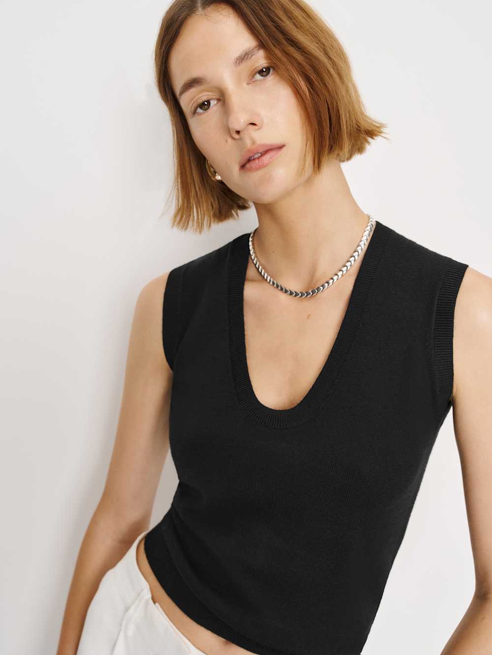 Marta Regenerative Merino Sweater Tank - Black