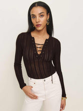Nadia Regenerative Merino Lace Up Sweater - Mole