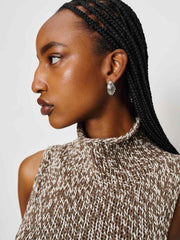 Maisie Cotton Sweater Tank - Shitake Fior Di Latte Marl