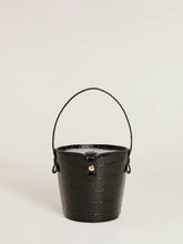 Irina Bucket Bag - Black Croc Emboss