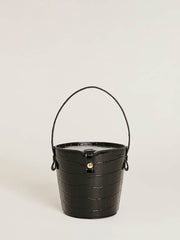 Irina Bucket Bag - Black Croc Emboss
