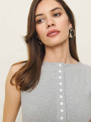 Julie Knit Top - Heather Grey