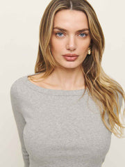 Kacey Knit Top - Heather Grey