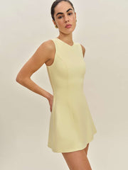 Ava Heavy Knit Dress - Lemon