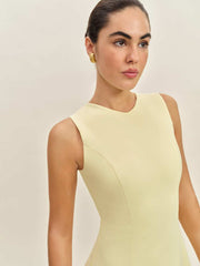 Ava Heavy Knit Dress - Lemon