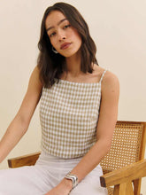 Kerri Linen Top - Dunes Check