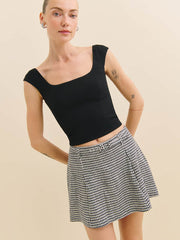 Rory Linen Skirt - Remy Check