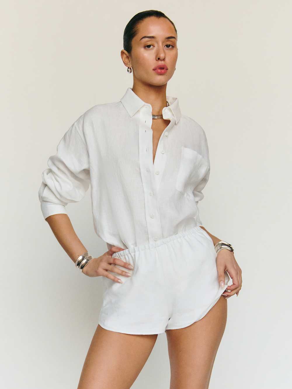 Tiffie Linen Short - White