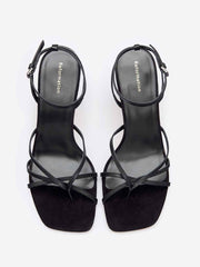 Gen Heeled Sandal - Black Snake Suede