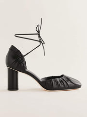 Marilena Lace Up Pump - Black Leather