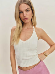 Christina Cotton Sweater Tank - Fior Di Latte