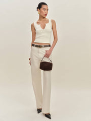 Rylie Cotton Sweater Tank - Fior Di Latte
