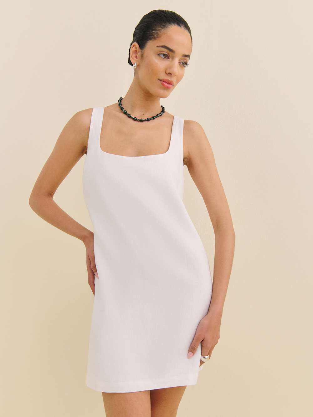 Hamley Linen Dress - White