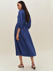Tara Linen Dress - French Blue