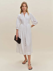 Tara Linen Dress - White