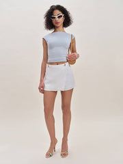 Clover Linen Micro Skort - White