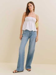 Inez Linen Top - White