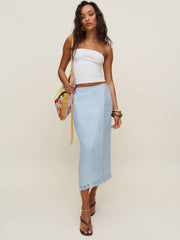 Felicity Linen Skirt - Mineral