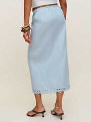 Felicity Linen Skirt - Mineral