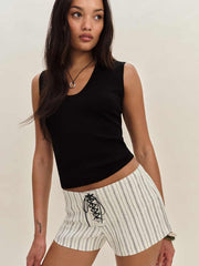 Quin Linen Short - Elsie Stripe