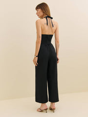 Sofia Linen Jumpsuit - Black