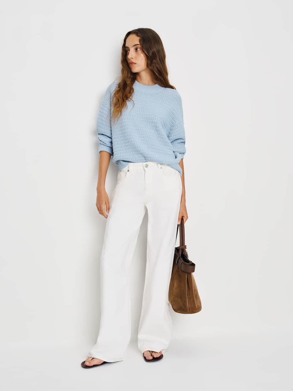 Collie Oversized Cotton Crew - Mineral