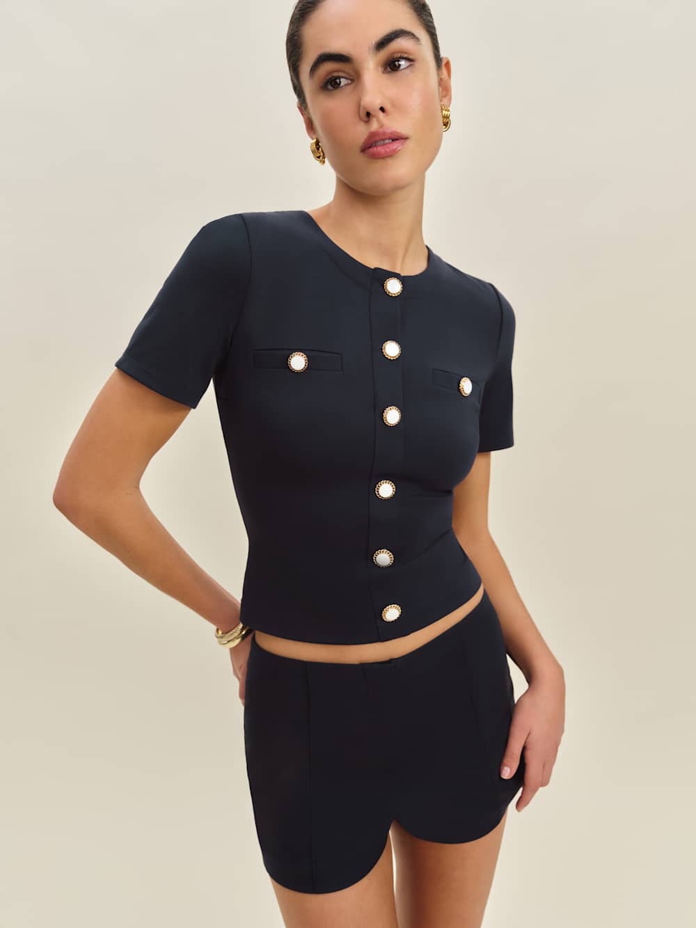 Ellen Knit Top - Navy