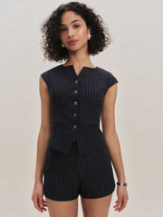 Lola Knit Two Piece - Navy Pinstripe