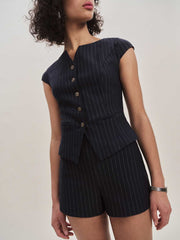 Lola Knit Two Piece - Navy Pinstripe