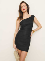 Ciro Linen Dress - Black